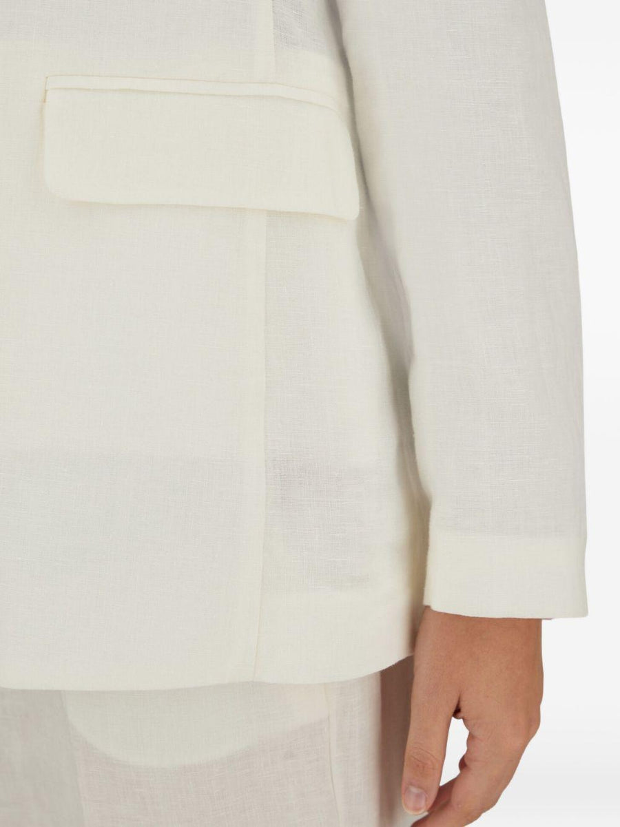 Blazer White Linen Jacket