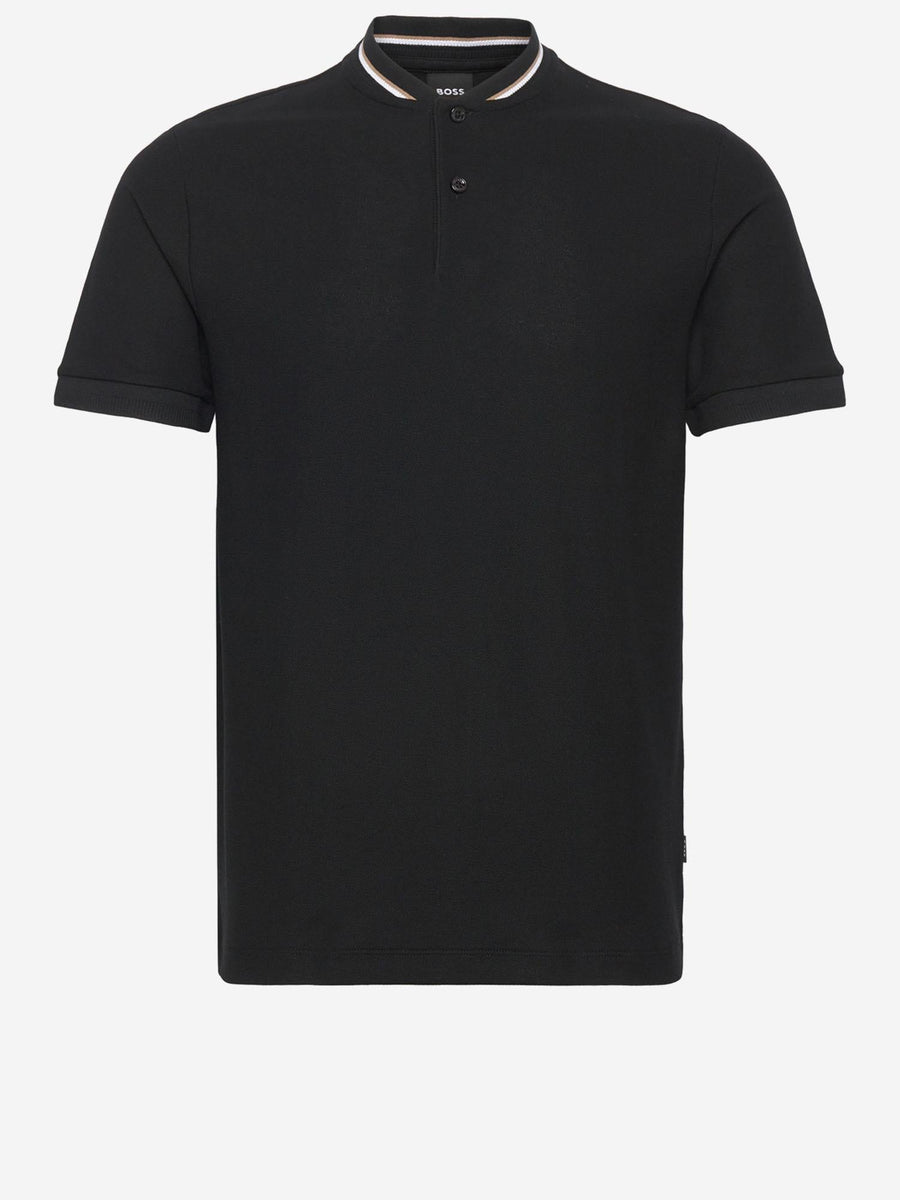 Polo Shirt Black Cotton