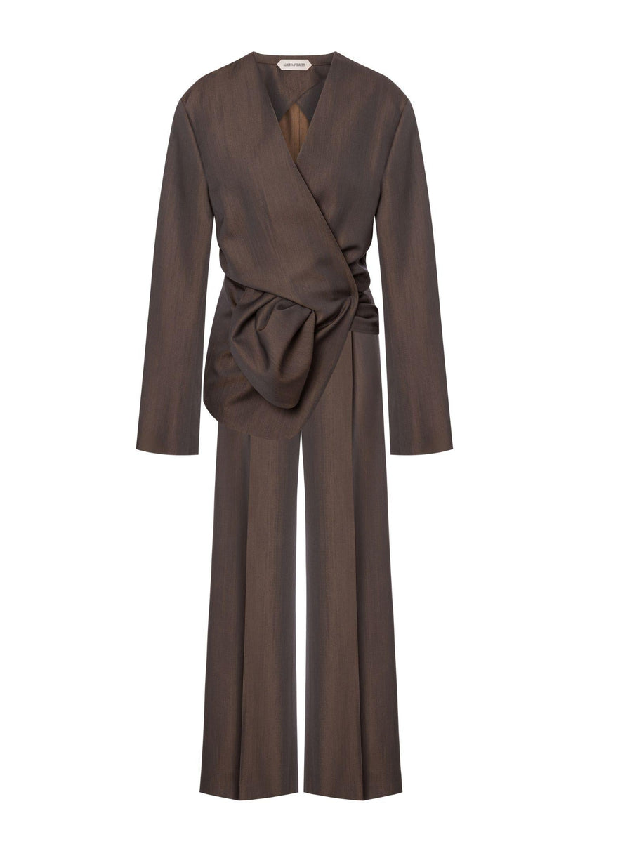Suit Brown Wool Dress