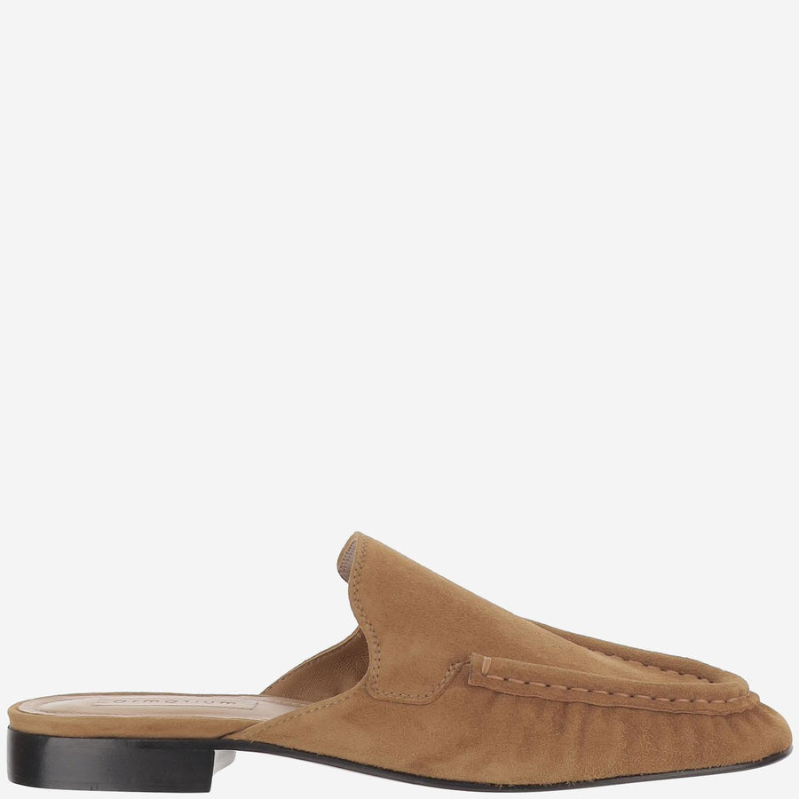 Suede Mules Brown Leather