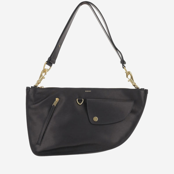 Burberry Double Shield Bag Black Calfskin Shoulder