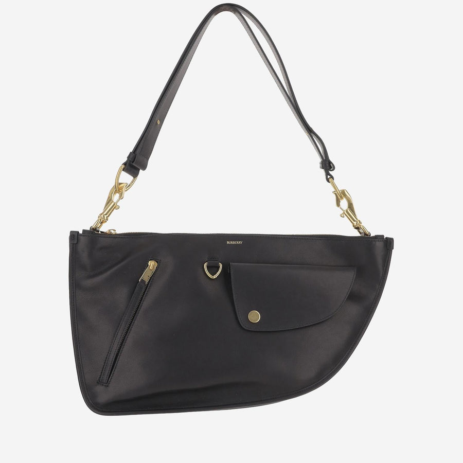 Burberry Double Shield Bag Black Calfskin Shoulder