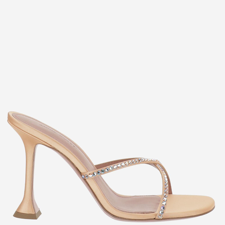 Sandals Sally Satin Peach Pink Leather/textile