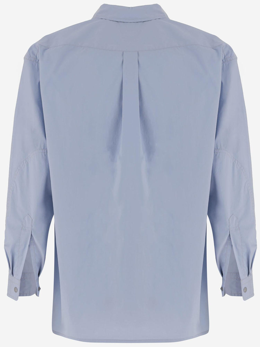 Shirt Cotton-Blend Light Blue