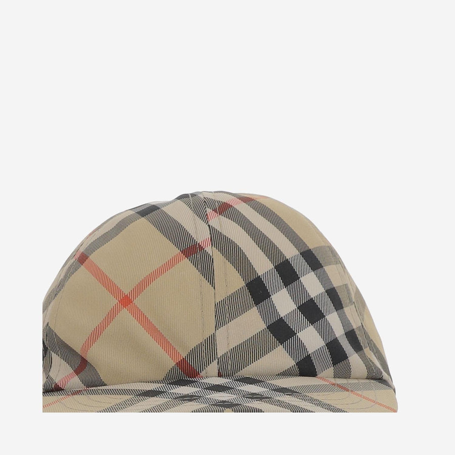 Baseball Cap With Check Pattern Polyester Hat