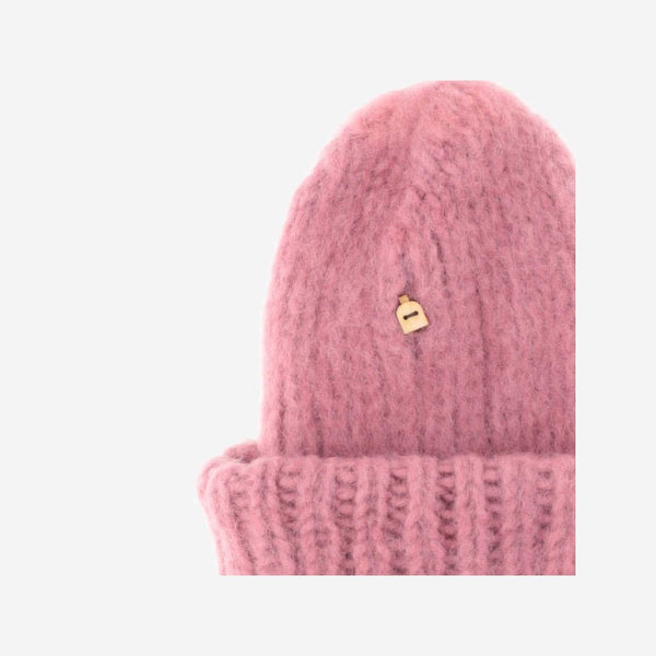 Wool Beanie Hat Pink