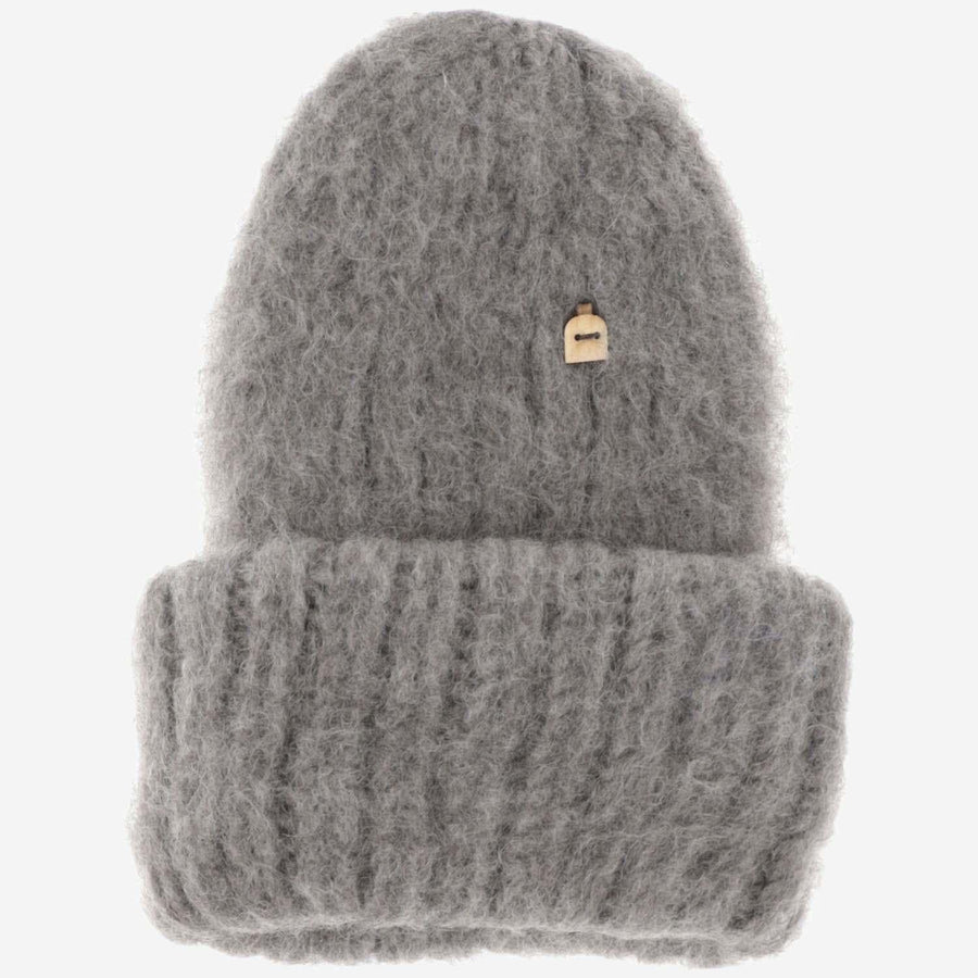 Wool Beanie Hat Light Gray