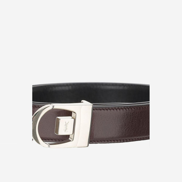 Smooth Leather Reversible Belt Black/brown Calfskin