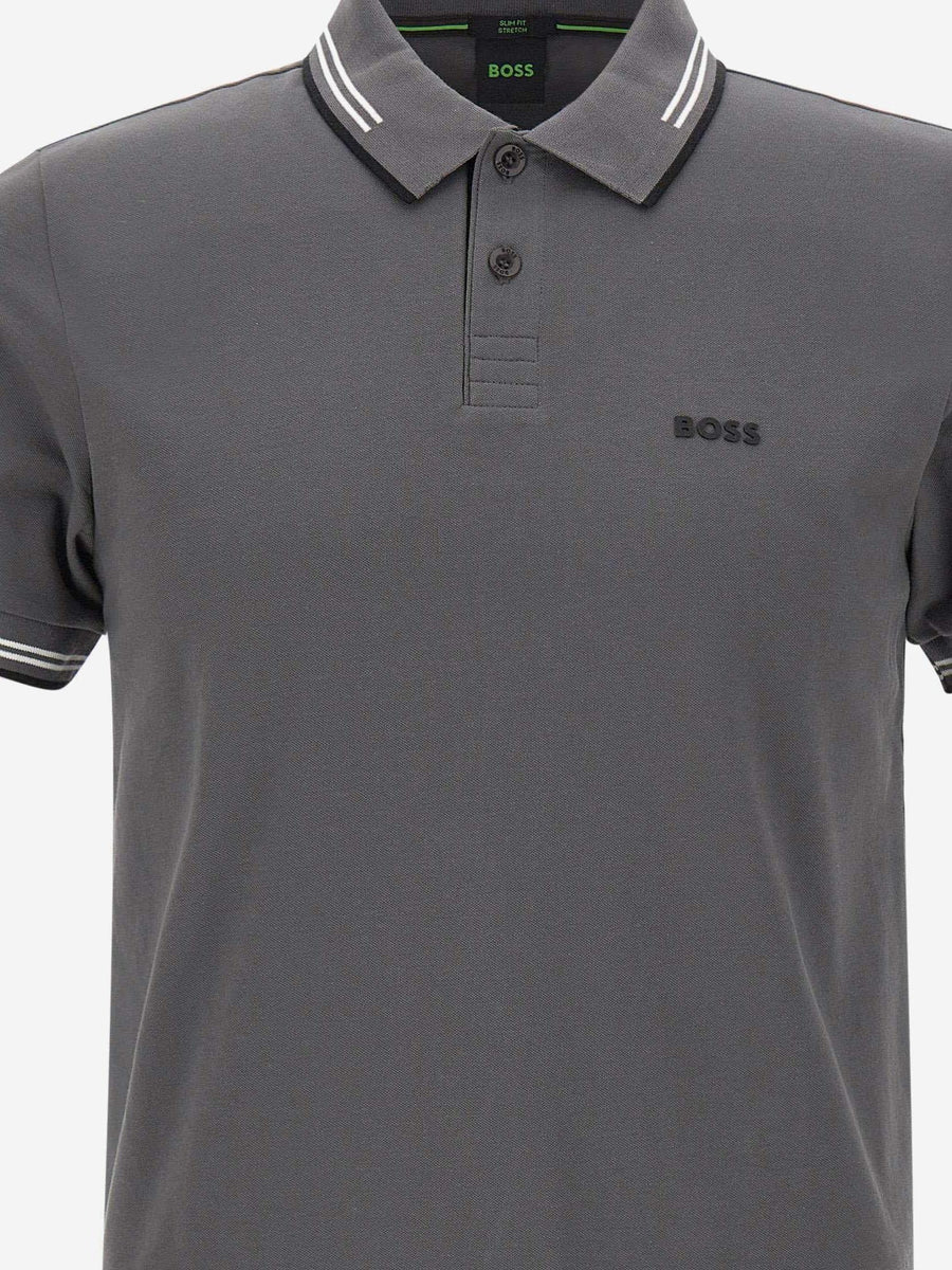 Polo Shirt Stretch Cotton Dark Grey