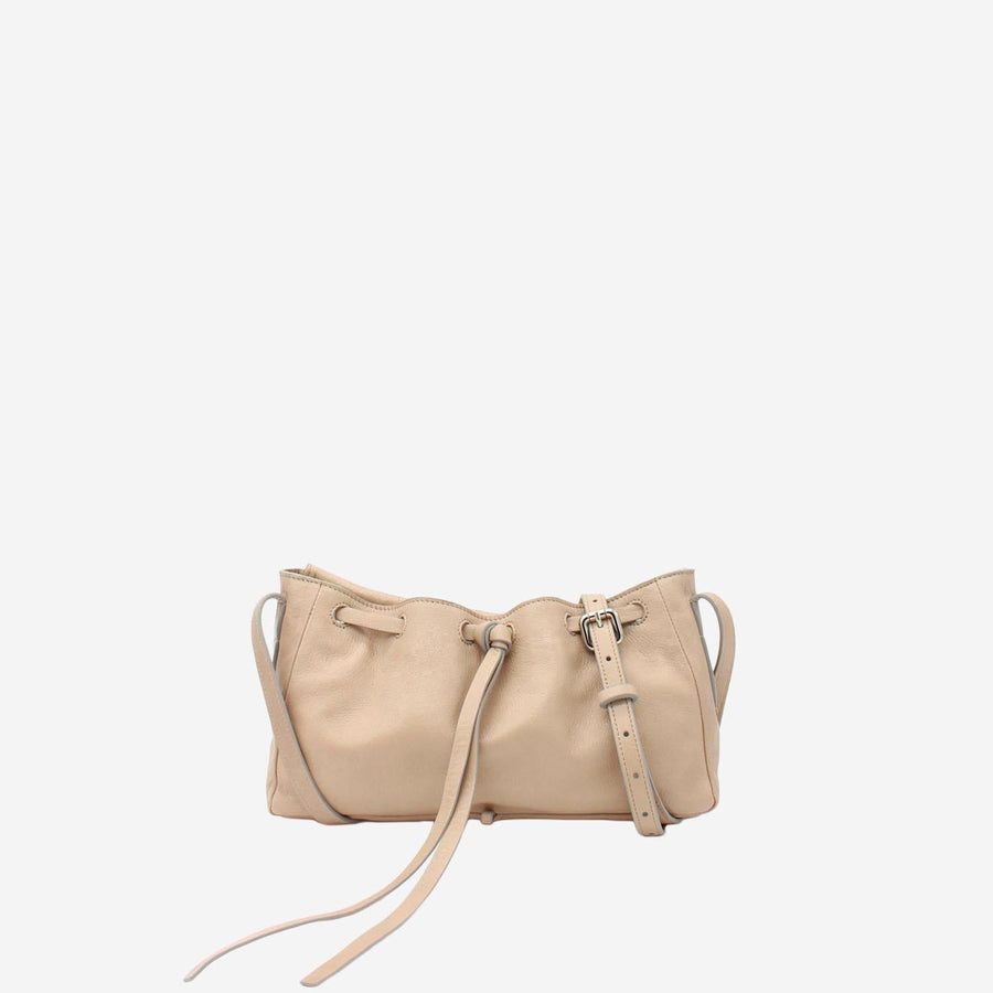 Mini Shoulder Bag La Bisaccia Beige Nappa Leather