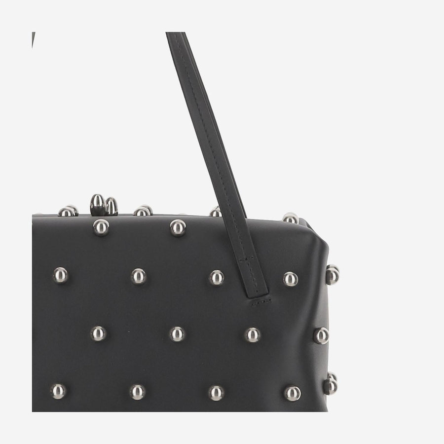 Goji Pillow Leather Shoulder Bag Black