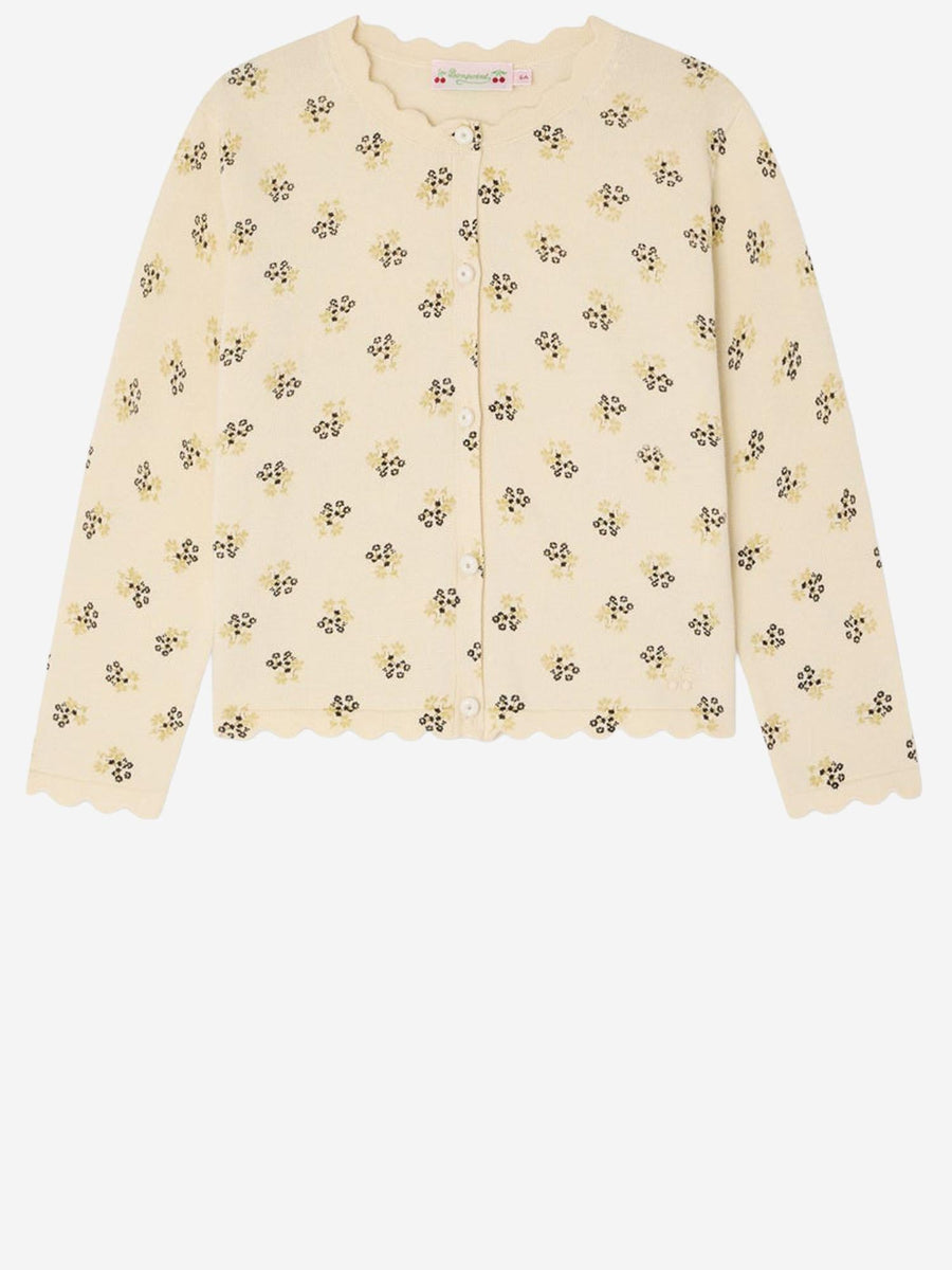 Cotton Shirt Floral Pattern Cream Blouses And