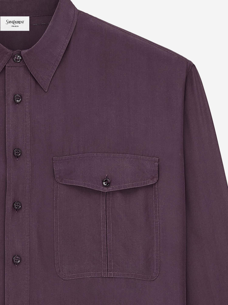 Shirt Viscose And Silk, Dark Purple