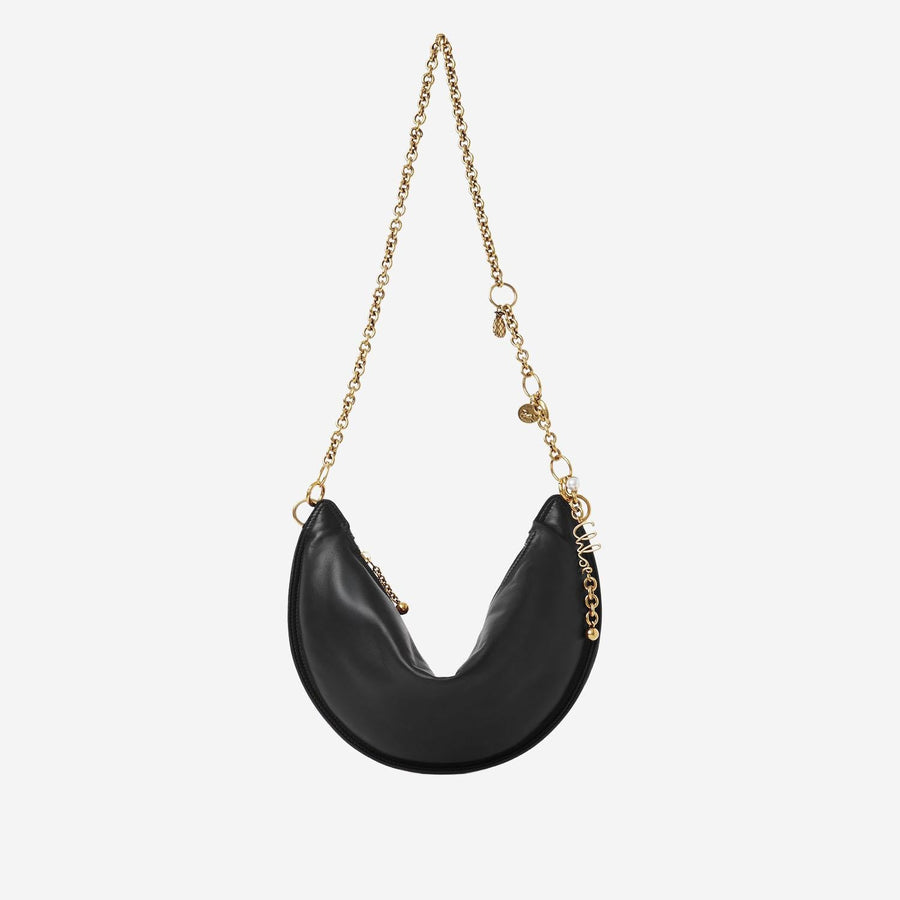 Icons Leather Shoulder Bag Black