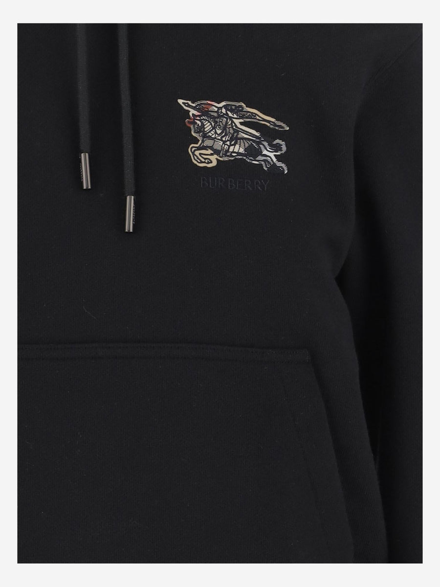 Hooded Cotton Sweatshirt Black Knitwear
