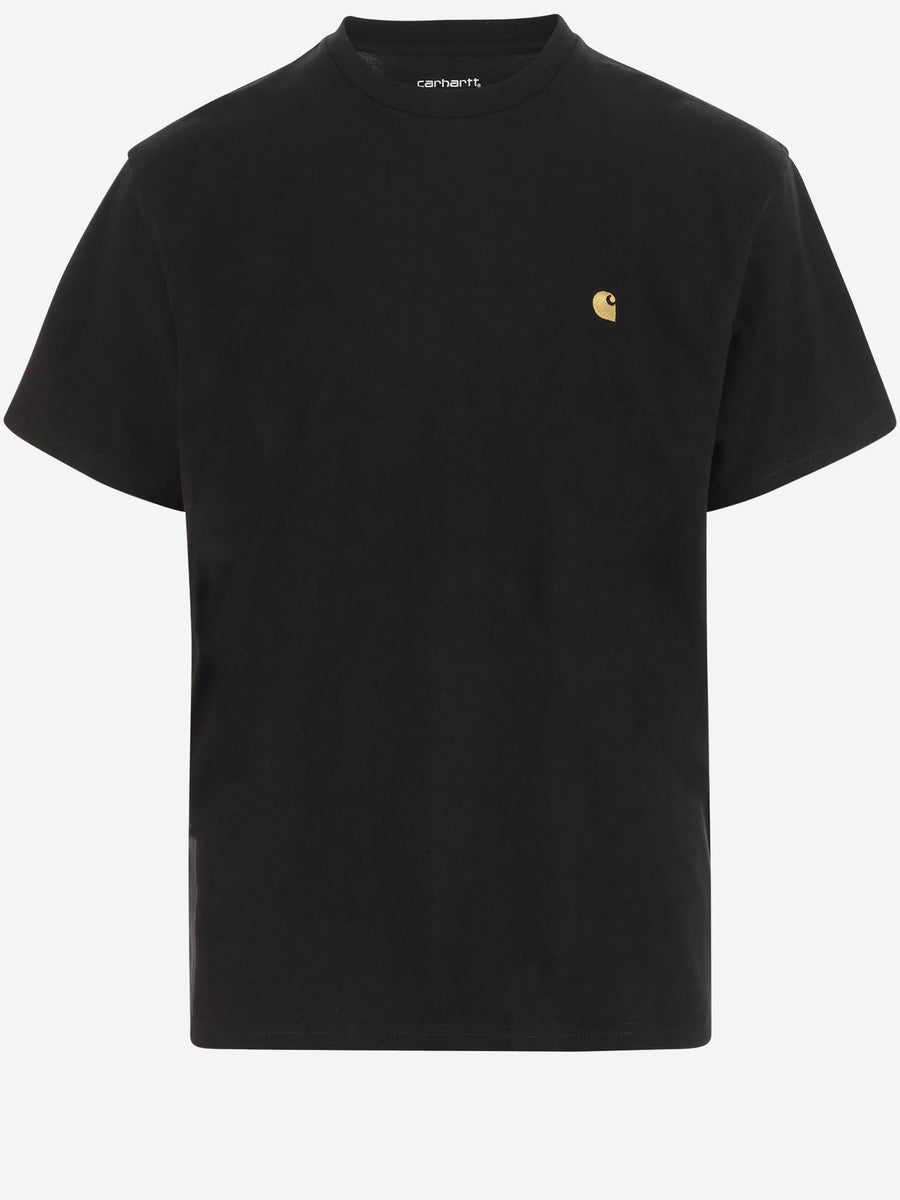 Cotton T-Shirt With Logo — Black Combed Single Jersey T-shirts