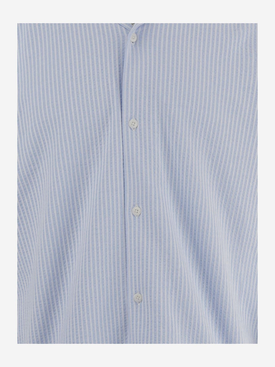 Stretch Cotton Shirt Light Blue