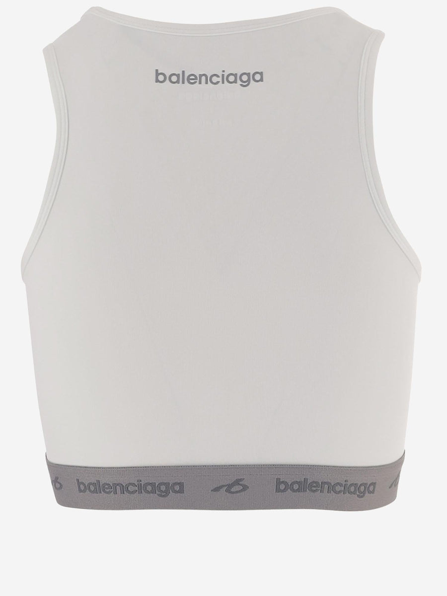 Top Stretch Nylon White Polyamide Tops