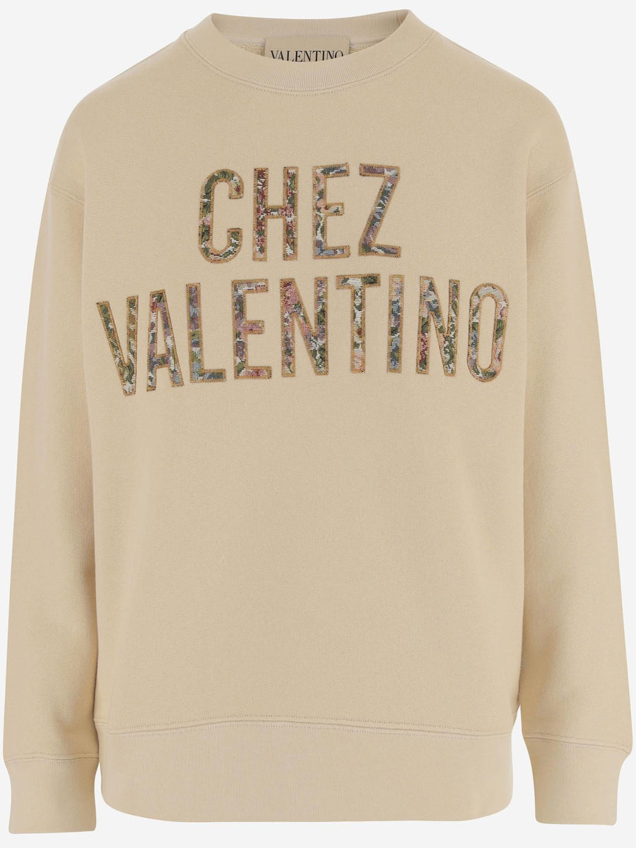 Cotton Sweatshirt With Logo Cream