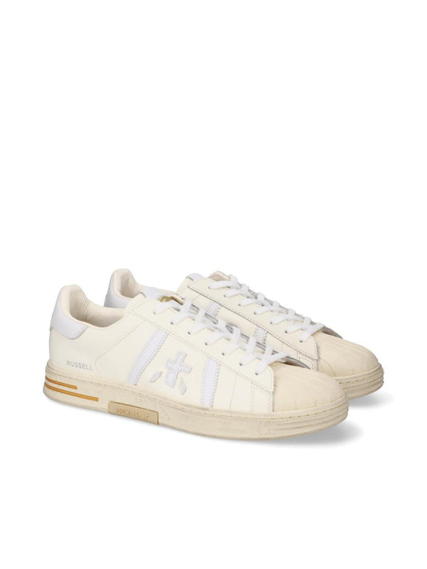 Sneakers Russell White Leather Upper: Calfskin Trainers