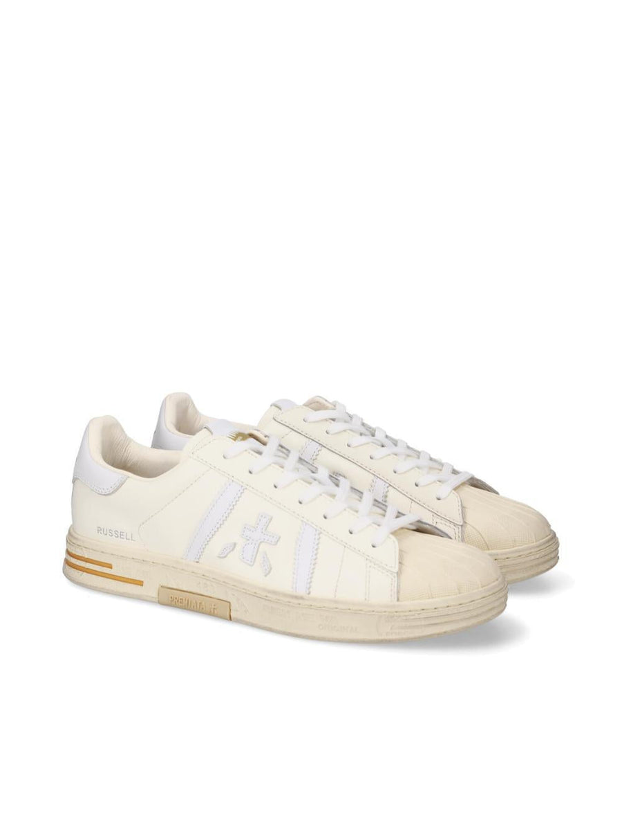 Sneakers Russell White Leather Upper: Calfskin Trainers