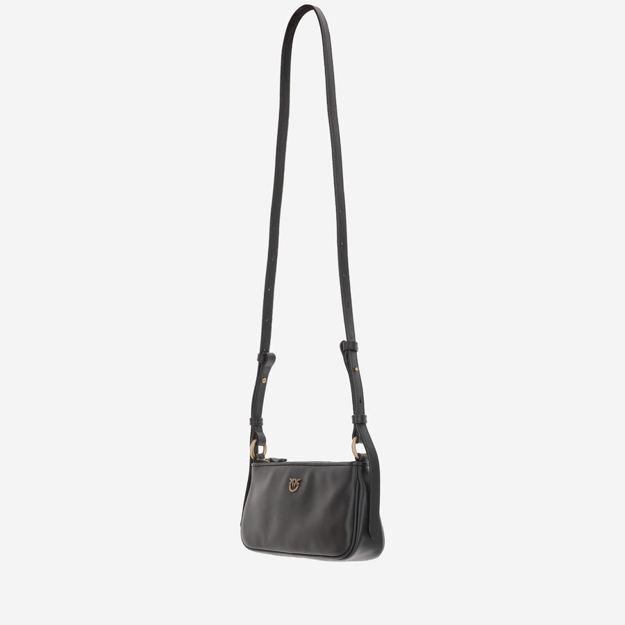 Half Moon Baguette Mini Leather Bag Black Shoulder