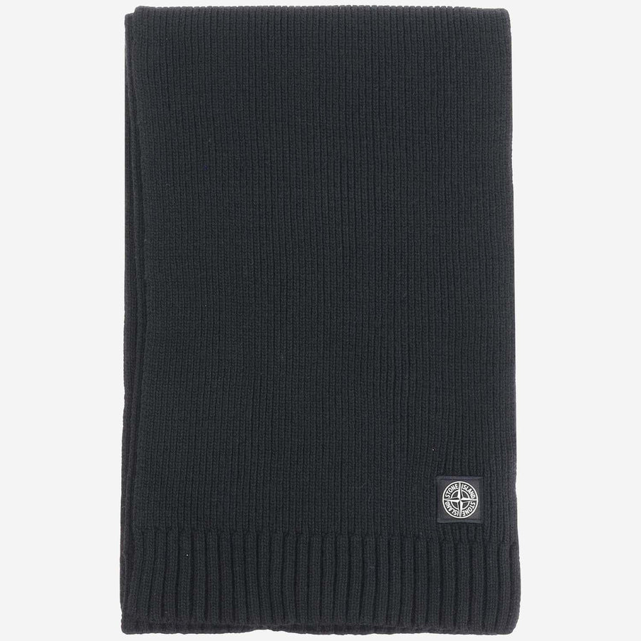 Wool Blend Scarf With Logo Black
