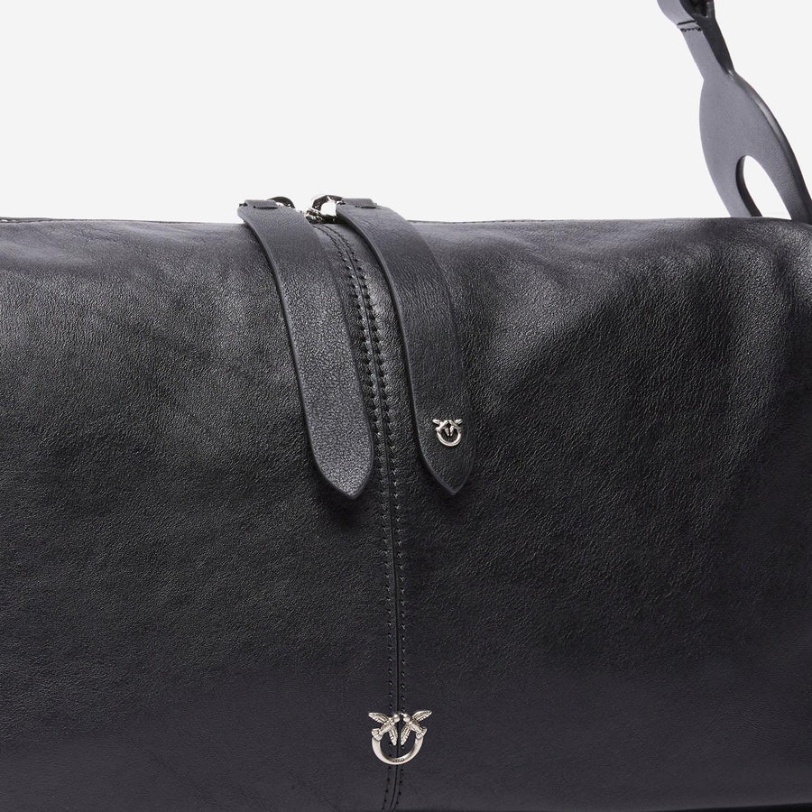 Shoulder Bag Biker Leather Black
