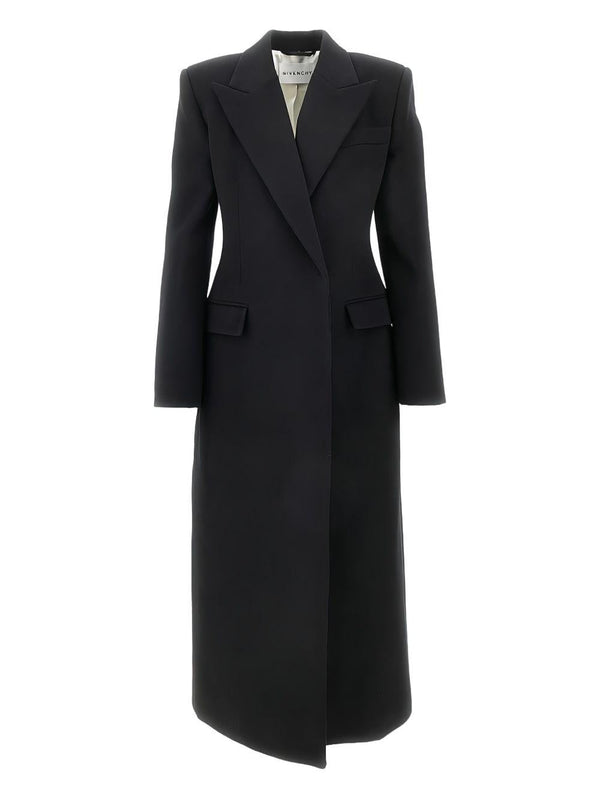 Double-Breasted Coat Black Wool
