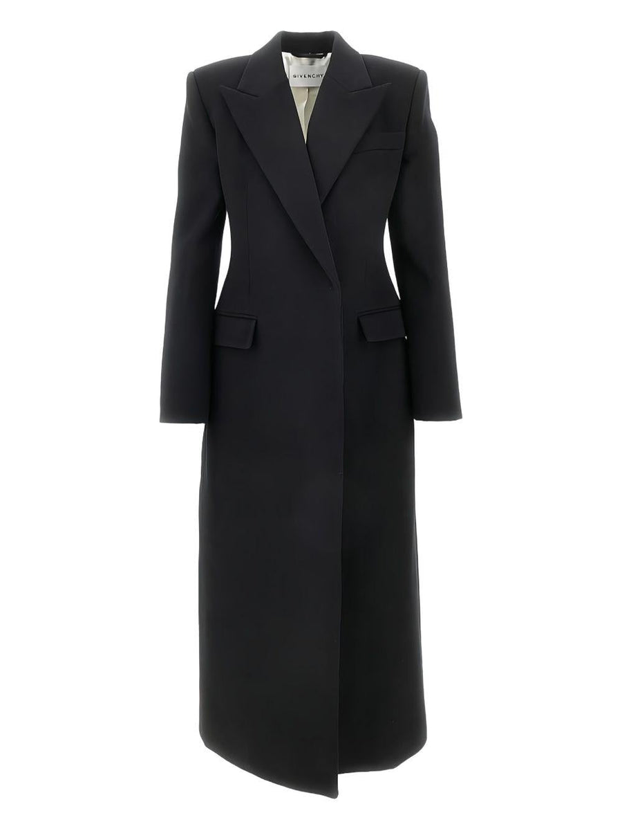 Double-Breasted Coat Black Wool