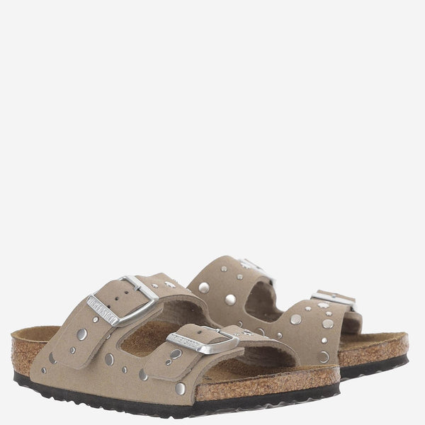 Sandals Arizona Rivet Suede Taupe Synthetic Slippers