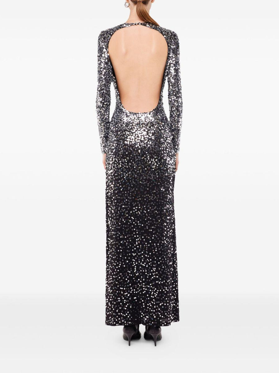 Rabanne Sequined Dress Black Polyamide