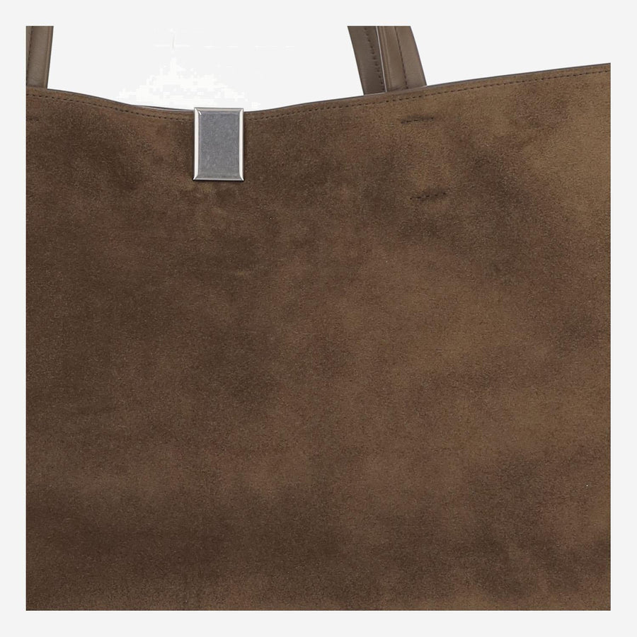 Medium Suede Tote Army Calf Handbags