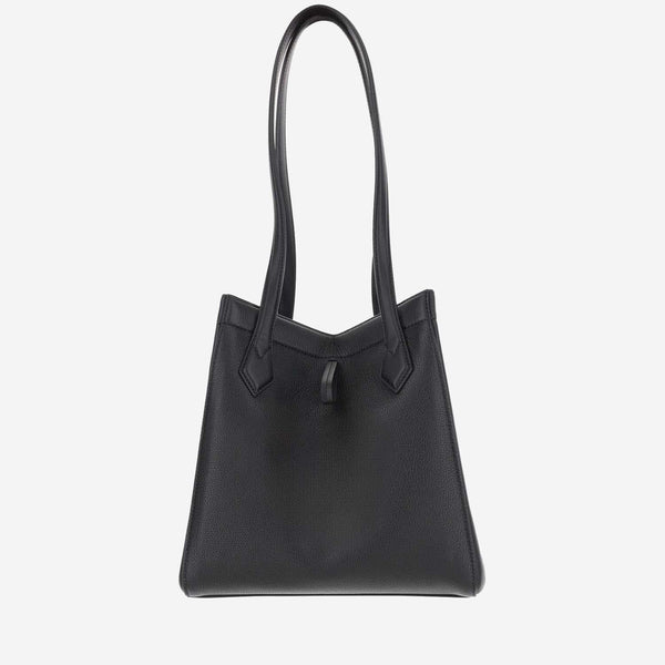 Origami Medium Shoulder Bag Black Leather
