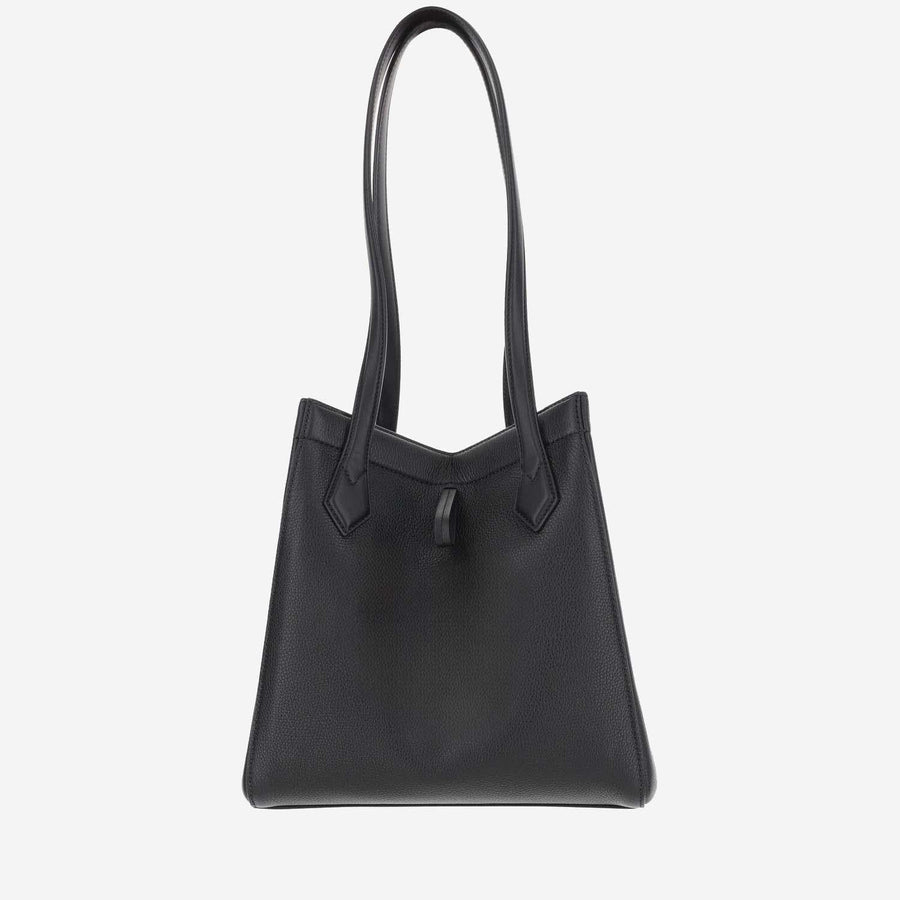 Origami Medium Shoulder Bag Black Leather