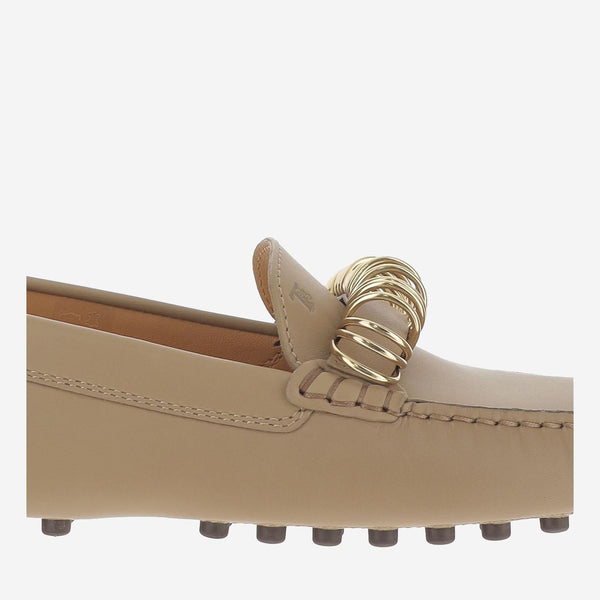 Loafers Nappa Leather With Rings Light Brown Calfskin