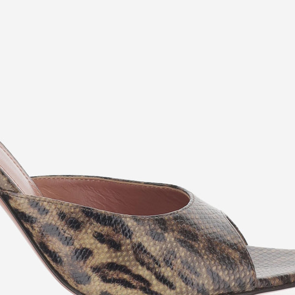 Leather Mules Karung Skin