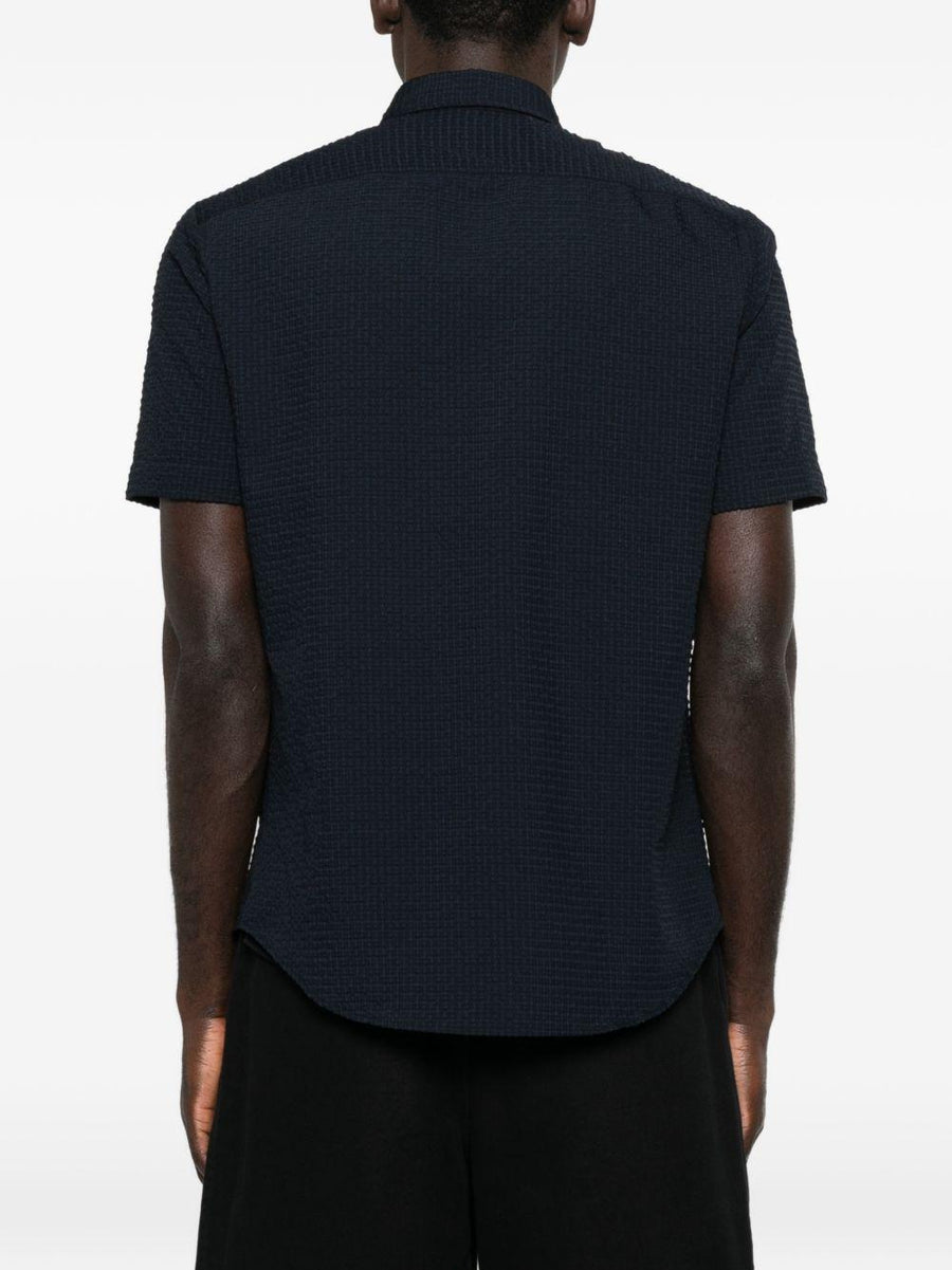 Short-Sleeve Shirt Dark Blue Polyester