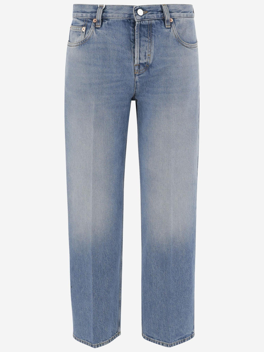 Jeans Cotton Denim Blue Trousers