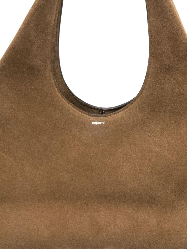 Shoulder Bag Folded Brown Leather