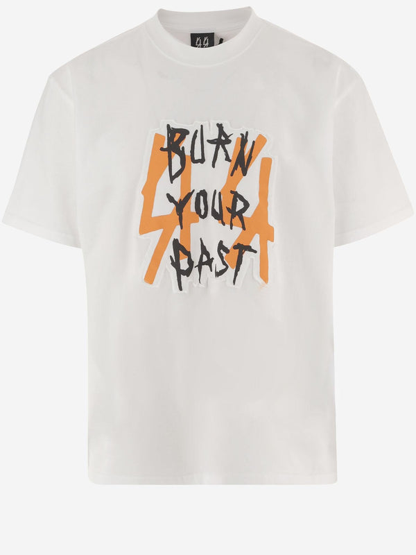 Cotton T-Shirt With Logo Print White T-shirts