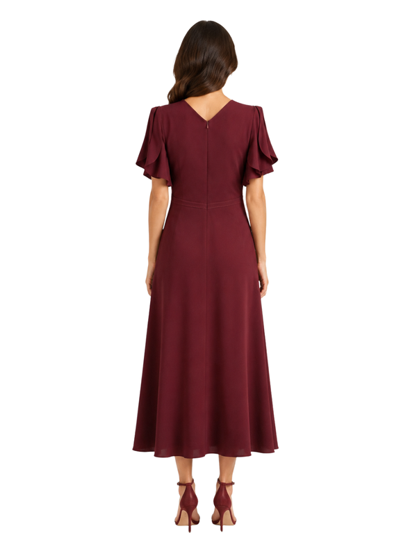 Midi Dress Eve Burgundy Viscose