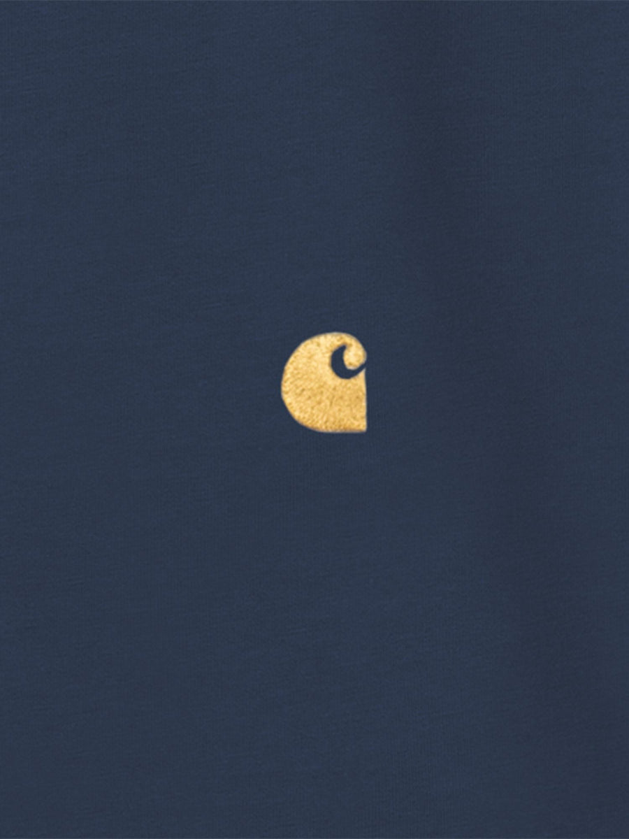 Cotton T-Shirt With Logo Navy Combed Single Jersey T-shirts
