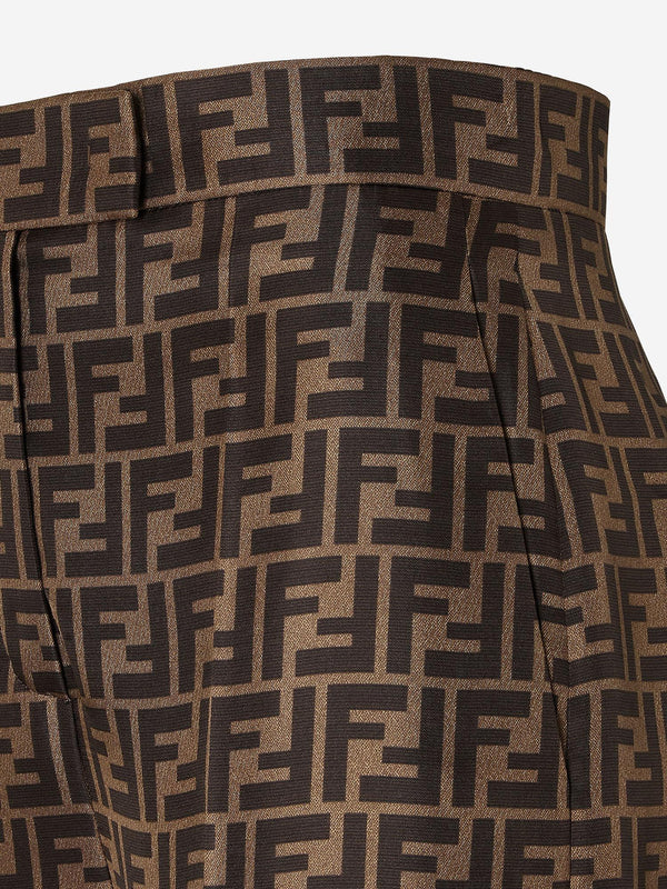 Silk Ff Trousers Brown