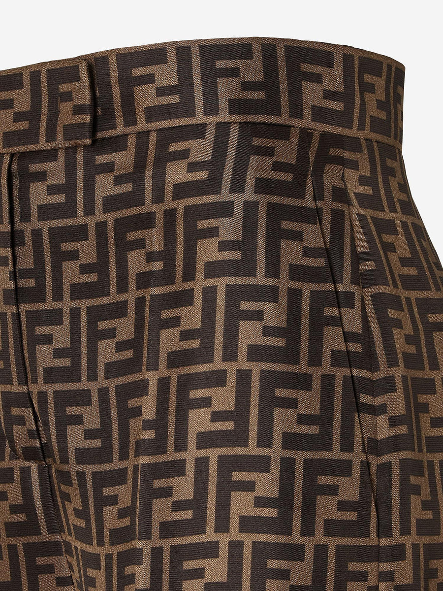 Silk Ff Trousers Brown