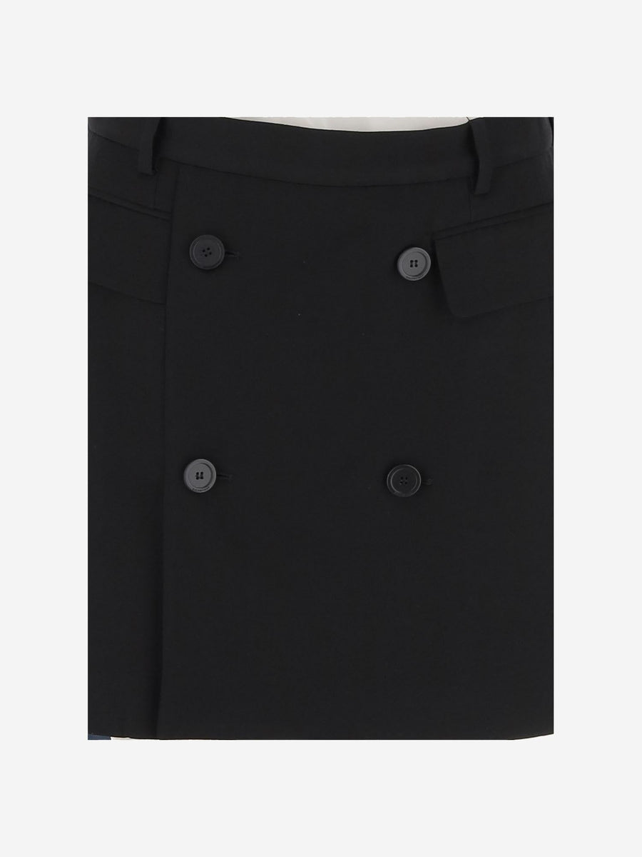 Wool And Viscose Skirt Black