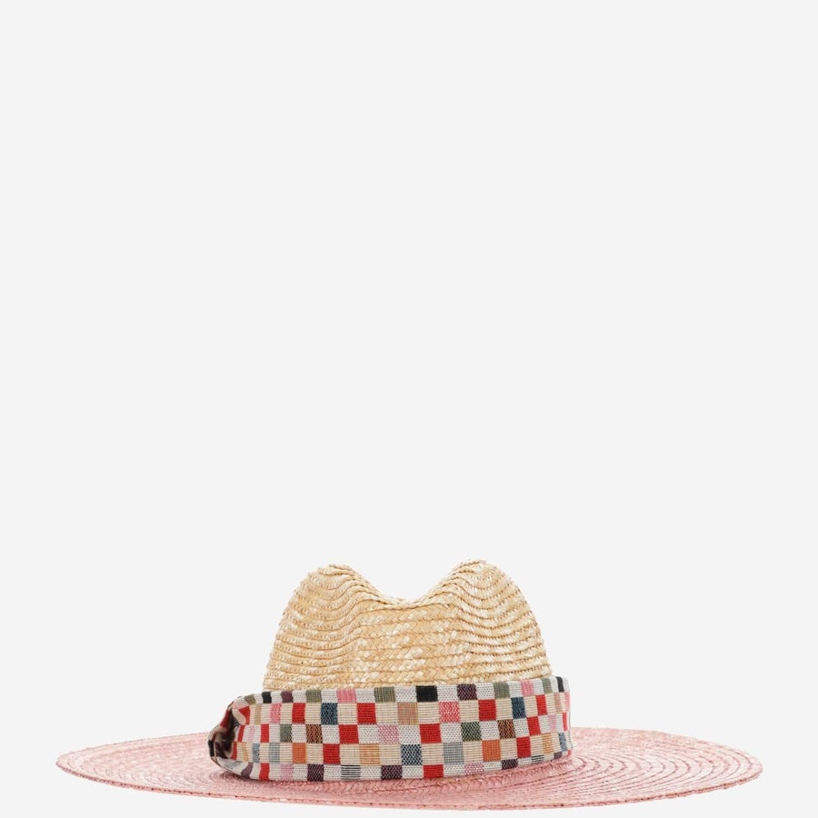 Straw Sombrero Pink Raffia Hat