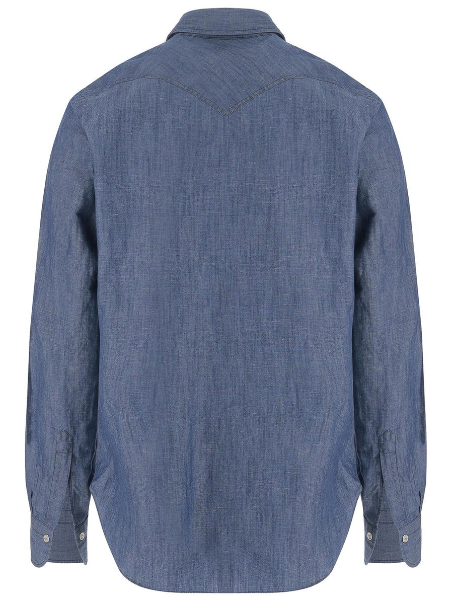 Shirt Cotton-Linen Dark Denim
