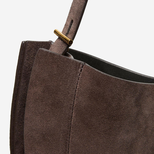 Handbag Lizzie Suede Brown Shoulder Bags