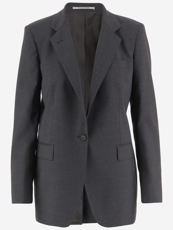 Stretch Wool Jacket Gray Virgin